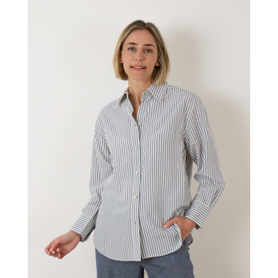 Vince Furrow Stripe Button-Front Shirt