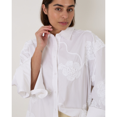 Rotate Flower oversized shirt Bright White