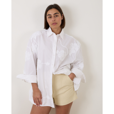 Rotate Flower oversized shirt Bright White