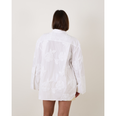 Rotate Flower oversized shirt Bright White