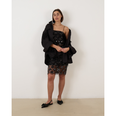 Rotate Sequins Pencil Skirt Black