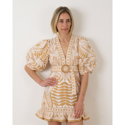 Farm Rio Mini Dress Lace Nature