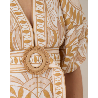 Farm Rio Mini Dress Lace Nature