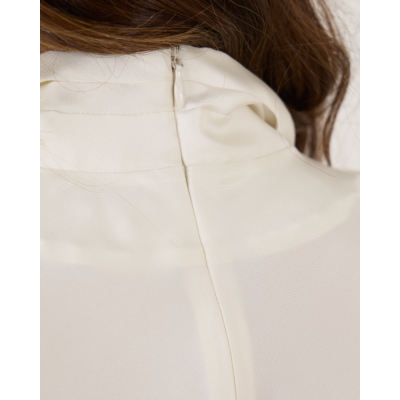 Róhe Long Sleeve Silk Foulard Top Cream