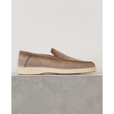 Santoni  Suede Loafer Taupe