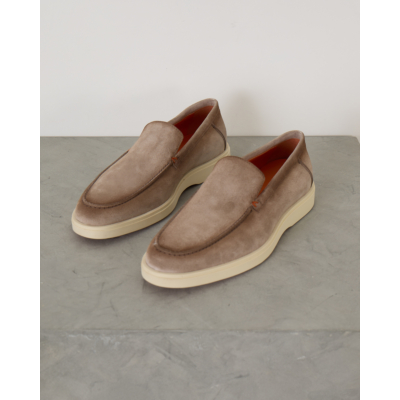 Santoni  Suede Loafer Taupe
