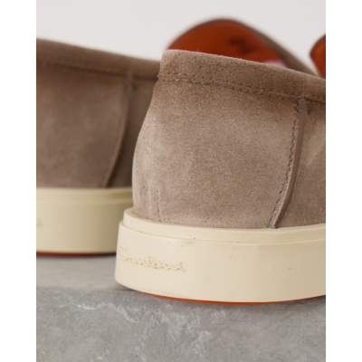 Santoni  Suede Loafer Taupe