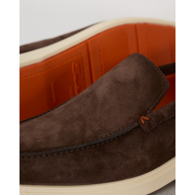 Santoni  Suede Loafer Dark Brown