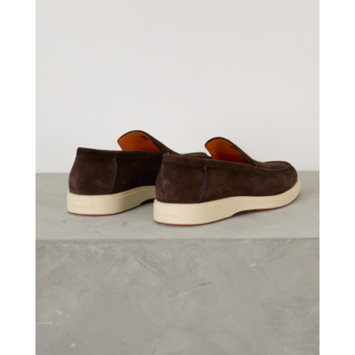 Santoni  Suede Loafer Dark Brown