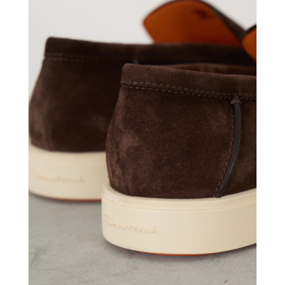 Santoni  Suede Loafer Dark Brown