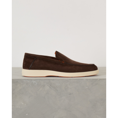 Santoni  Suede Loafer Dark Brown