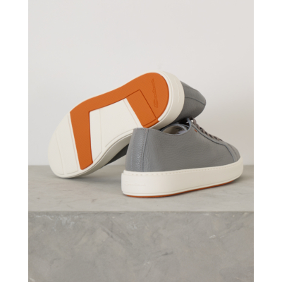 Santoni  Leather Sneaker Grey