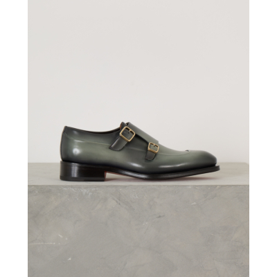 Santoni  Grey Green Slip-on Sneaker