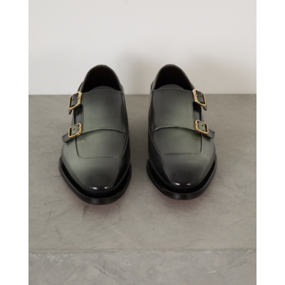 Santoni  Grey Green Slip-on Sneaker