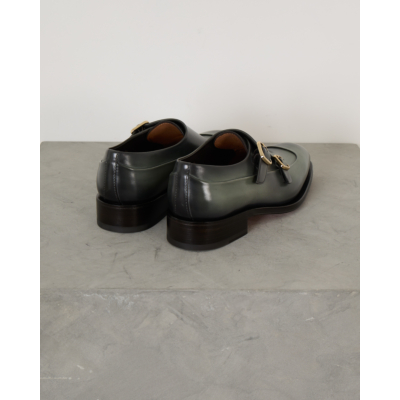 Santoni  Grey Green Slip-on Sneaker