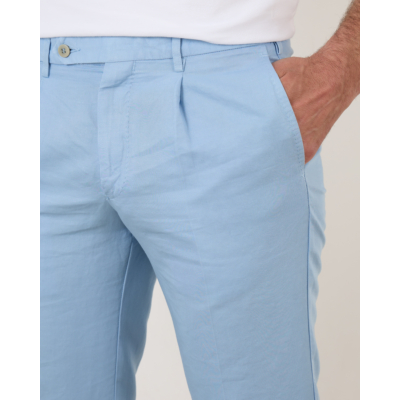 Rota Cotton Linnen Pantalon Bleu