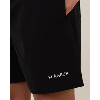 Flâneur Logo Swim Shorts Black
