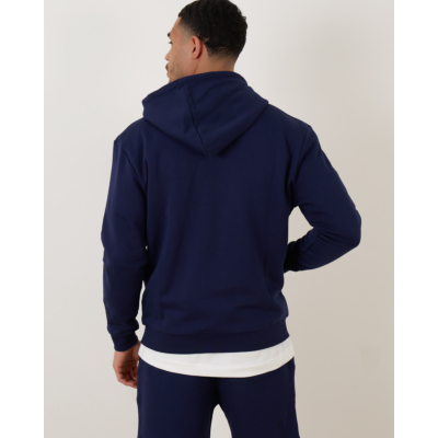 Flâneur Signature Zip-Up Hoodie Navy