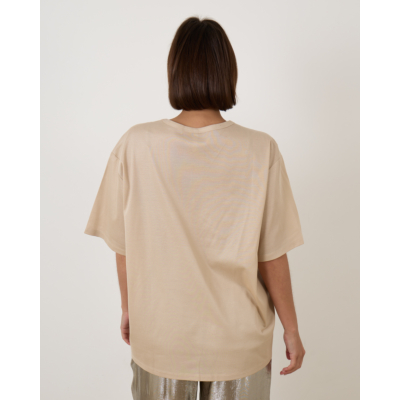 Indress Lotus Oversized T-shirt Beige