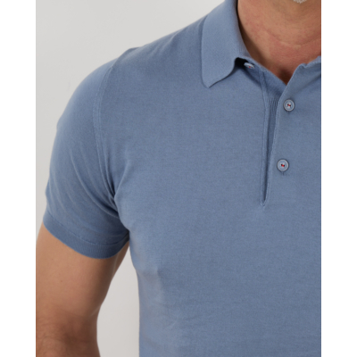 Kiton Pullover polo powder azur