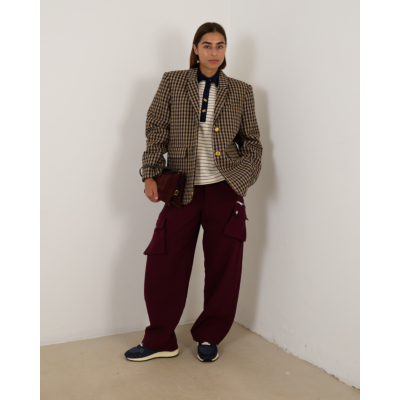 Ganni Check Wool Blazer