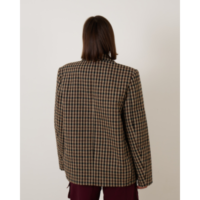 Ganni Check Wool Blazer