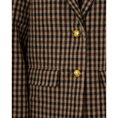 Ganni Check Wool Blazer