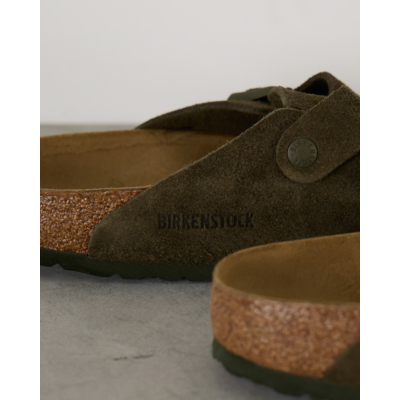 Birkenstock Boston suède instappers Thyme