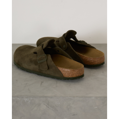 Birkenstock Boston suède instappers Thyme