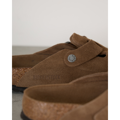 Birkenstock Boston suède instappers Tea Tonal