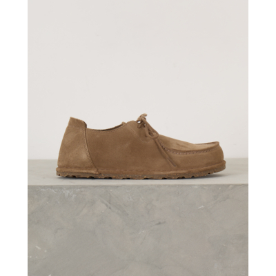Birkenstock Utti Lace Suede Mocassin Gray Taupe