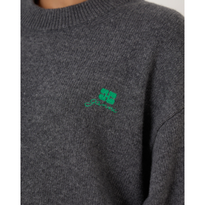 Ganni Crewneck Pullover Grijs