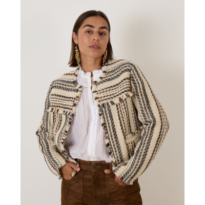 Marant Étoile Izaria Jacket Striped Ecru