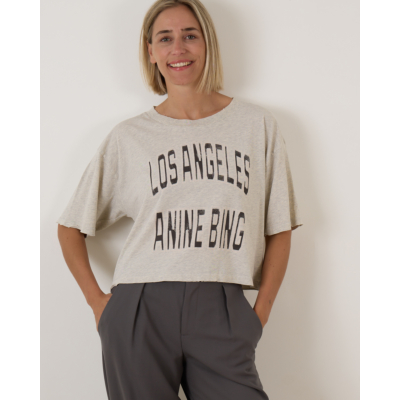 Anine Bing Johnny Crop Tee Grey