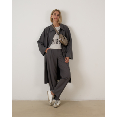 Anine Bing Johnny Crop Tee Grey
