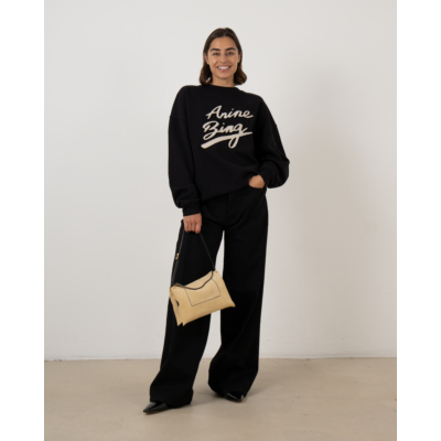 Anine Bing Miles sweater chenille signature zwart