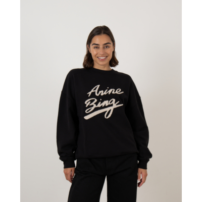 Anine Bing Miles sweater chenille signature zwart