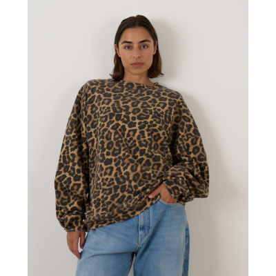 Anine Bing Miles Crewneck Sweater Leopard