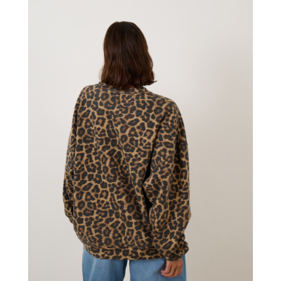 Anine Bing Miles Crewneck Sweater Leopard