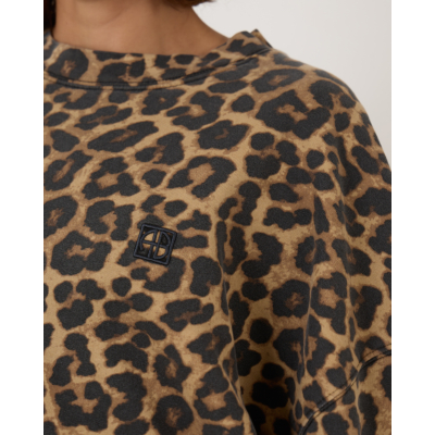 Anine Bing Miles Crewneck Sweater Leopard