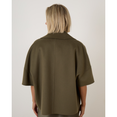 Luisa Cerano Double-face Cape Mantel Khaki