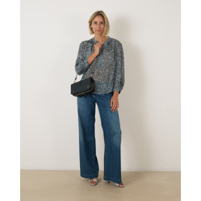 Luisa Cerano Blouse Animal Print Blue
