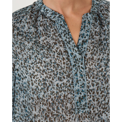 Luisa Cerano Blouse Animal Print Blue