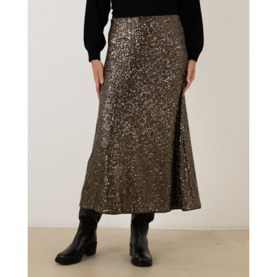 Luisa Cerano Midi Rok Antraciet Met Glitters