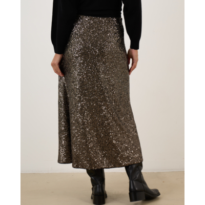 Luisa Cerano Midi Rok Antraciet Met Glitters