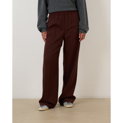 Weekend Max Mara  Technical Gabardine Wool Trousers‎‎ Chocolate