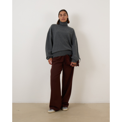 Weekend Max Mara  Technical Gabardine Wool Trousers‎‎ Chocolate