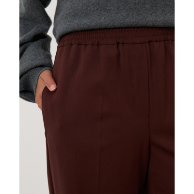 Weekend Max Mara  Technical Gabardine Wool Trousers‎‎ Chocolate