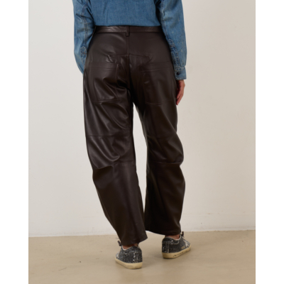 Nili Lotan Shon Leather Pants Brown