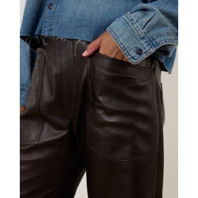 Nili Lotan Shon Leather Pants Brown